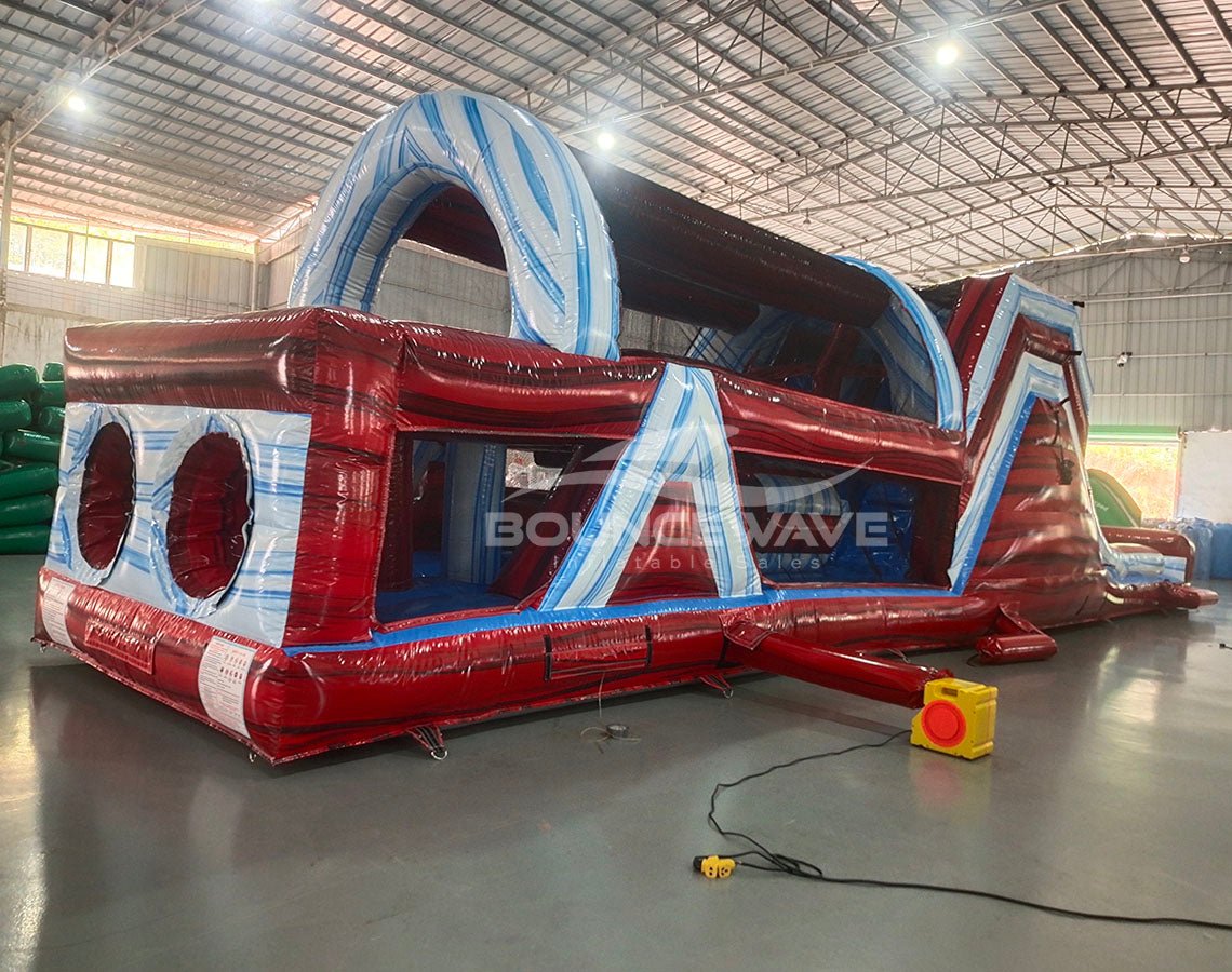 53ft XL Crimson Bay Commercial Hybrid Inflatable Obstacle Course (Copy) - BounceWave Inflatable Sales