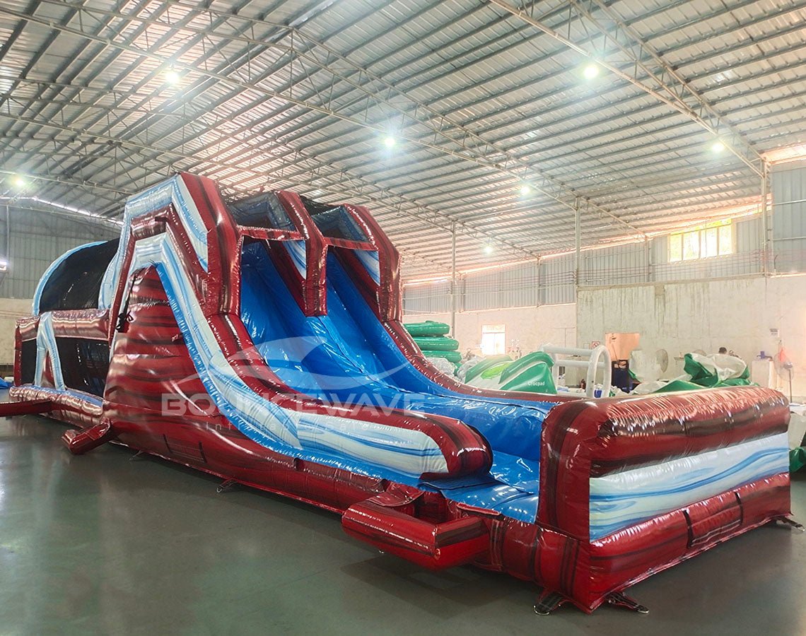 53ft XL Crimson Bay Commercial Hybrid Inflatable Obstacle Course (Copy) - BounceWave Inflatable Sales