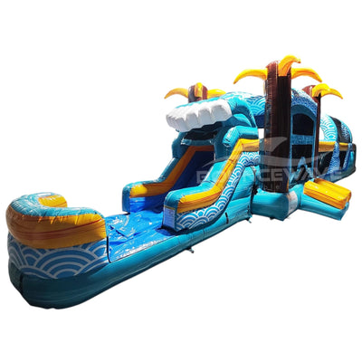 56.5ft Akua Falls 2 - Piece Obstacle - Combo - BounceWave Inflatable Sales