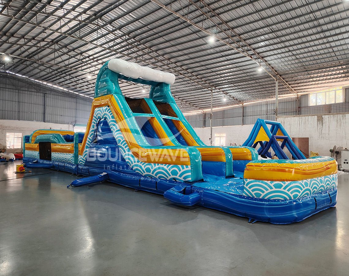 62ft Akua Falls 2 - Piece Wet/Dry Inflatable Obstacle Course - BounceWave Inflatable Sales