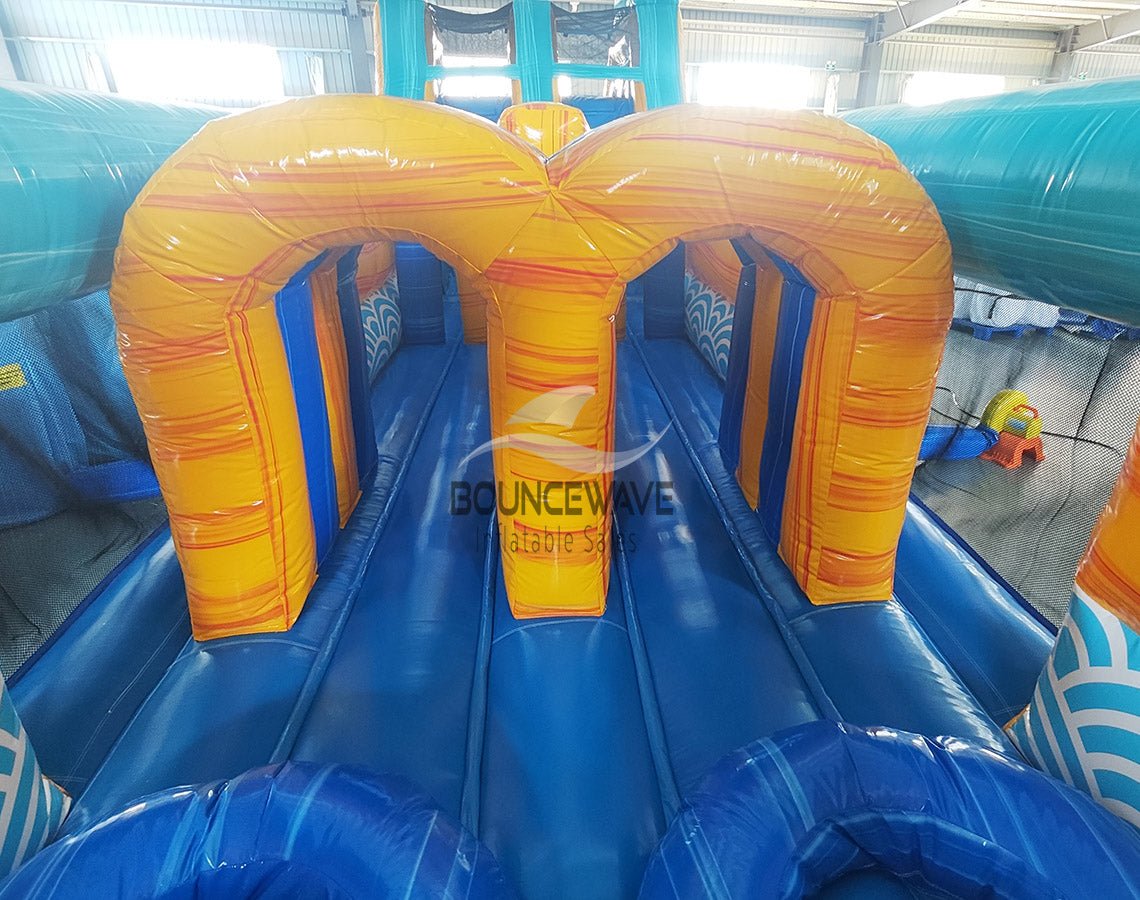 62ft Akua Falls 2 - Piece Wet/Dry Inflatable Obstacle Course - BounceWave Inflatable Sales