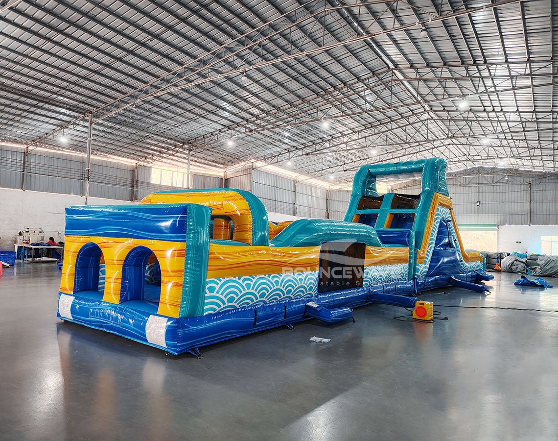 62ft Akua Falls 2 - Piece Wet/Dry Inflatable Obstacle Course - BounceWave Inflatable Sales