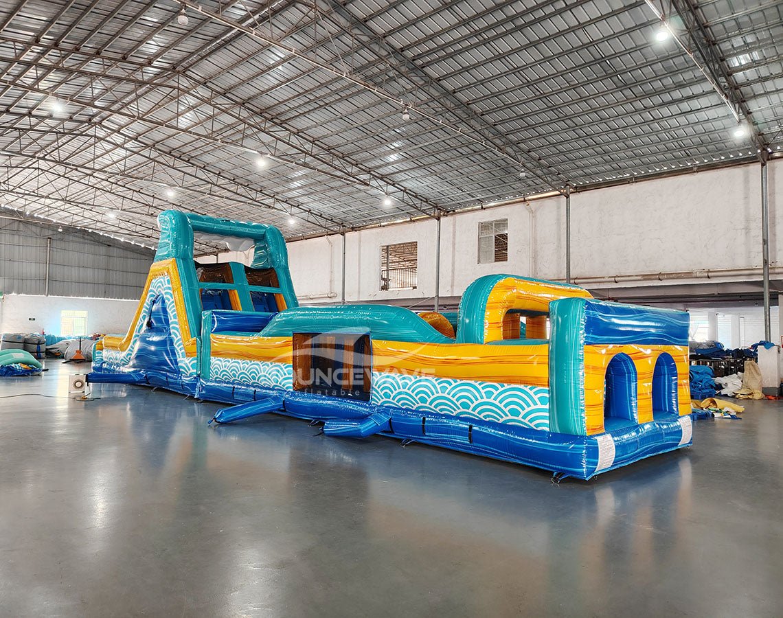 62ft Akua Falls 2 - Piece Wet/Dry Inflatable Obstacle Course - BounceWave Inflatable Sales