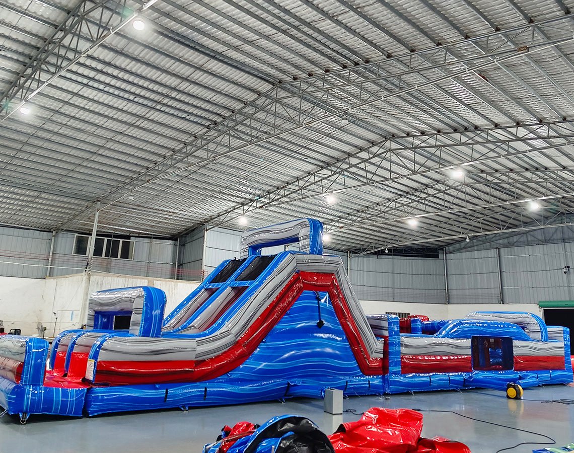 62ft Baja 2 - Piece Wet/Dry Inflatable Obstacle Course - BounceWave Inflatable Sales