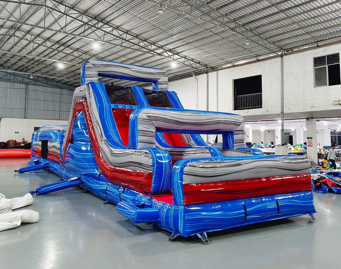 62ft Baja 2 - Piece Wet/Dry Inflatable Obstacle Course - BounceWave Inflatable Sales