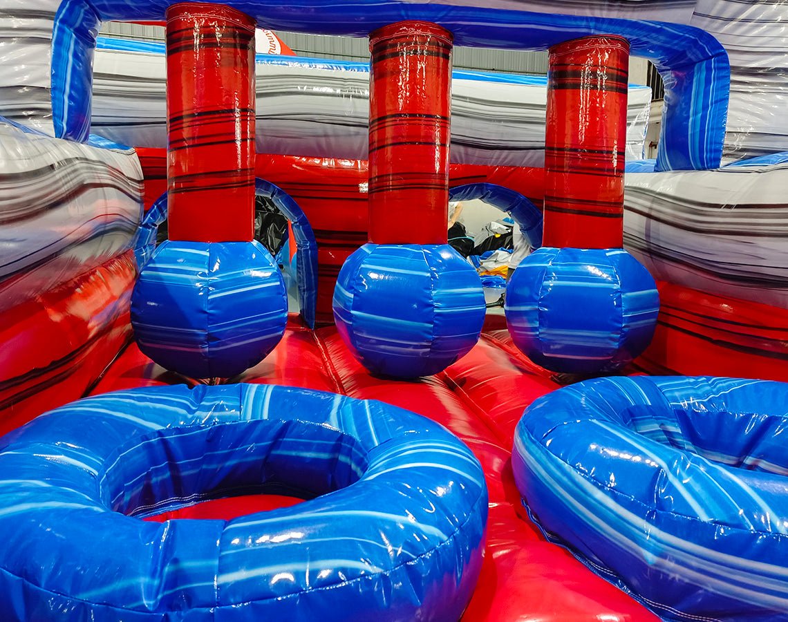 62ft Baja 2 - Piece Wet/Dry Inflatable Obstacle Course - BounceWave Inflatable Sales