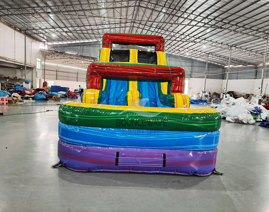 62ft Euro Marble 2 - Piece Wet/Dry Inflatable Obstacle Course - BounceWave Inflatable Sales