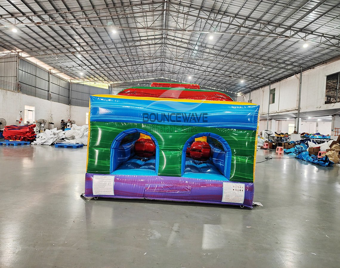 62ft Euro Marble 2 - Piece Wet/Dry Inflatable Obstacle Course - BounceWave Inflatable Sales