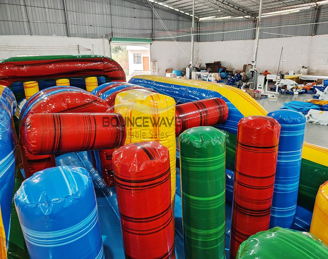 62ft Euro Marble 2 - Piece Wet/Dry Inflatable Obstacle Course - BounceWave Inflatable Sales