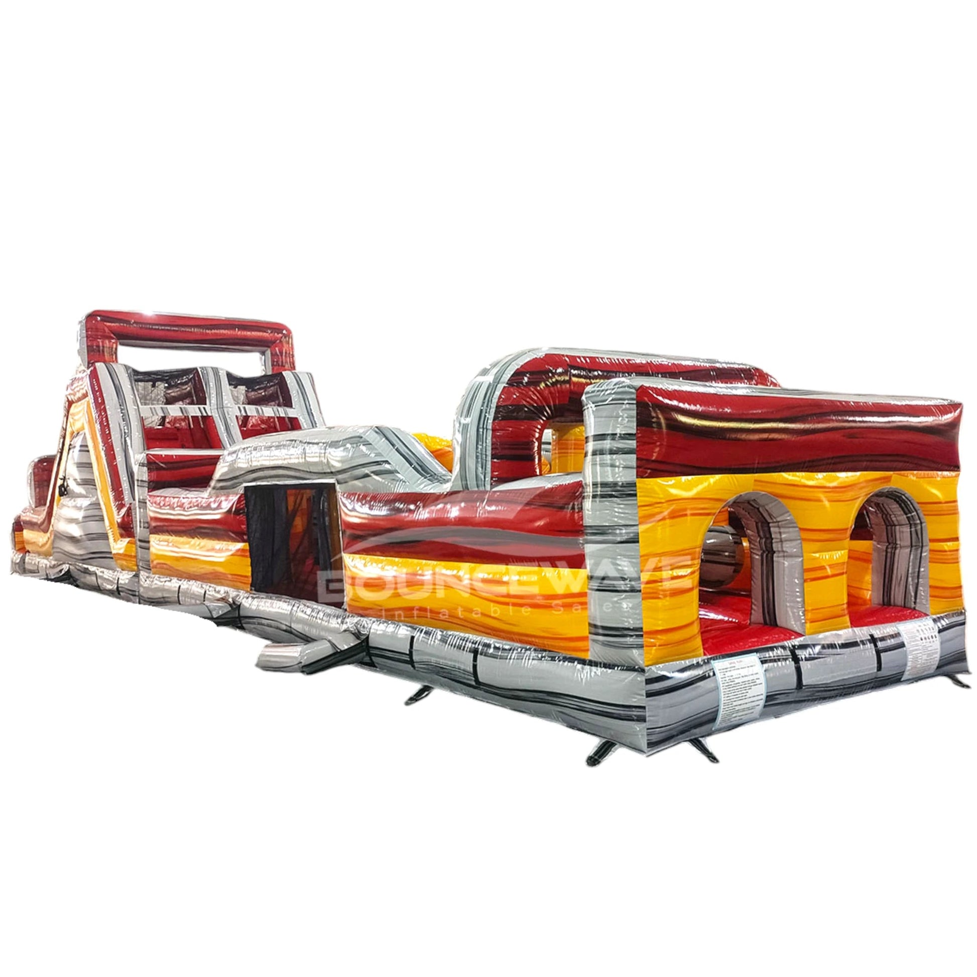 62ft Fire Island 2 - Piece Wet/Dry Inflatable Obstacle Course - BounceWave Inflatable Sales