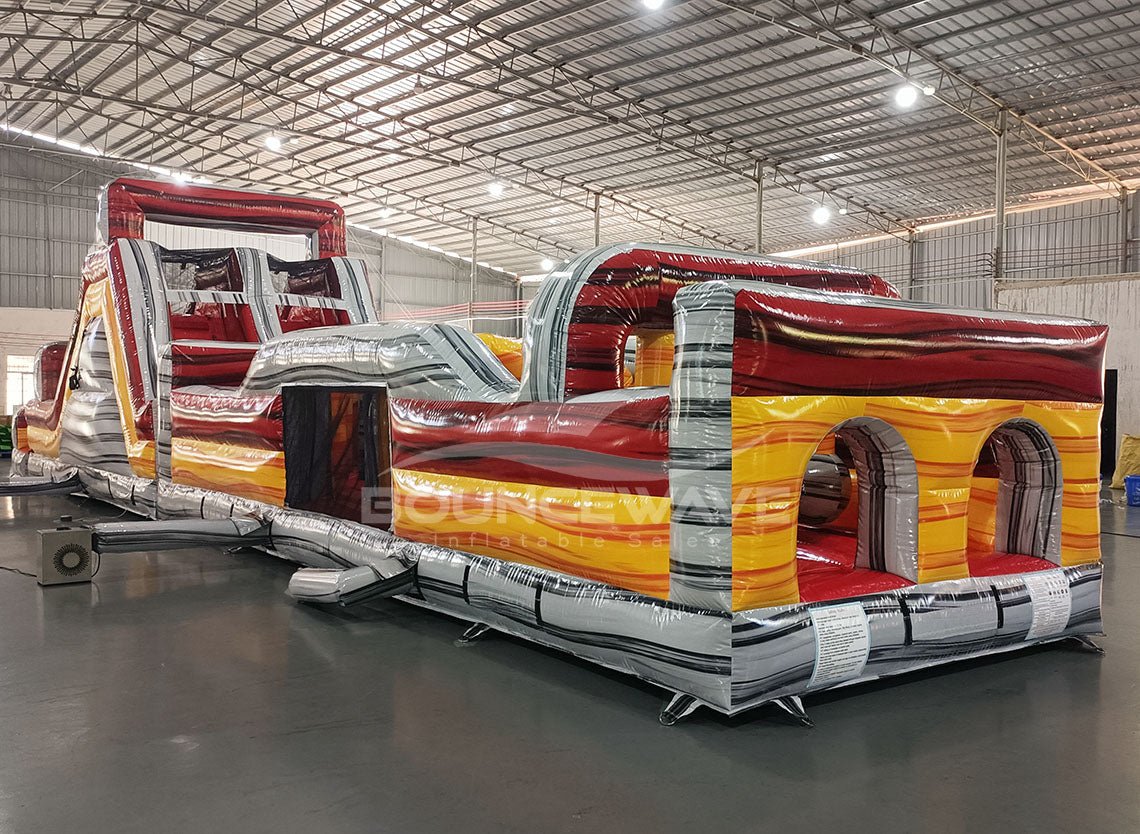 62ft Fire Island 2 - Piece Wet/Dry Inflatable Obstacle Course - BounceWave Inflatable Sales