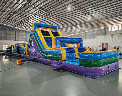 62ft Goombay 2 - Piece Wet/Dry Inflatable Obstacle Course - BounceWave Inflatable Sales