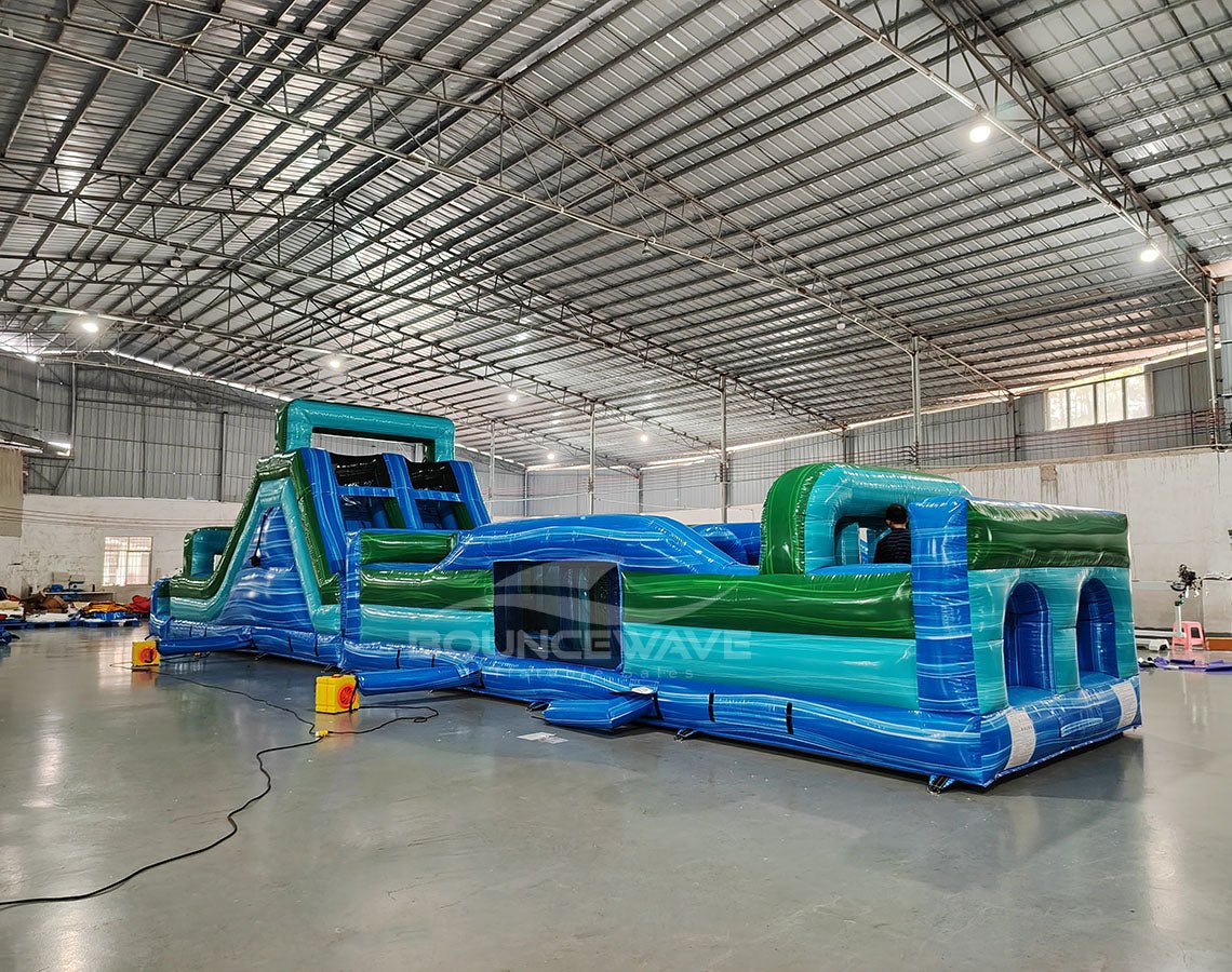 62ft Island Drop 2 - Piece Wet/Dry Inflatable Obstacle Course - BounceWave Inflatable Sales