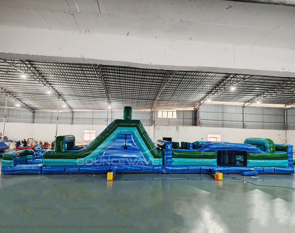 62ft Island Drop 2 - Piece Wet/Dry Inflatable Obstacle Course - BounceWave Inflatable Sales