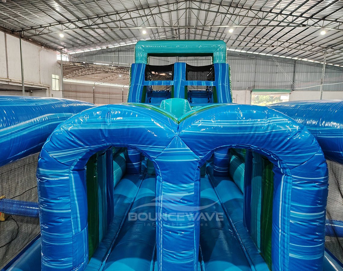 62ft Island Drop 2 - Piece Wet/Dry Inflatable Obstacle Course - BounceWave Inflatable Sales