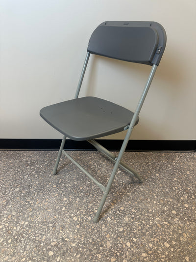 Heavy Duty Gray Plastic Folding Chair