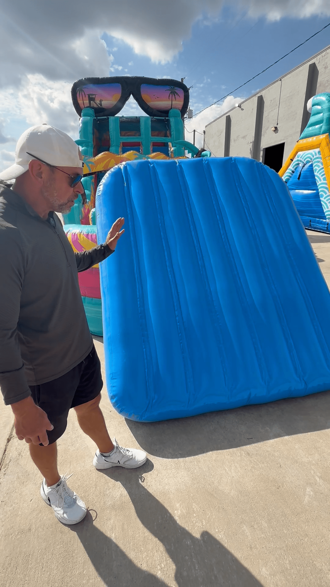 Airtight Pool Pad Insert for 15' Single Lane Slide - Blue - BounceWave Inflatable Sales