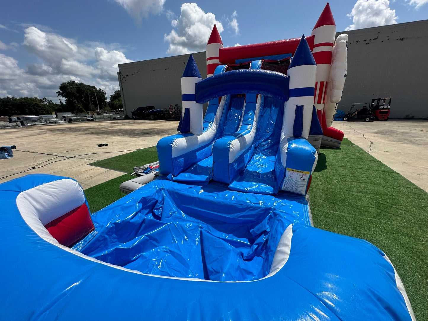 Astronaut Dual Lane Commercial Inflatable Combo (Wet/Dry) - BounceWave Inflatable Sales