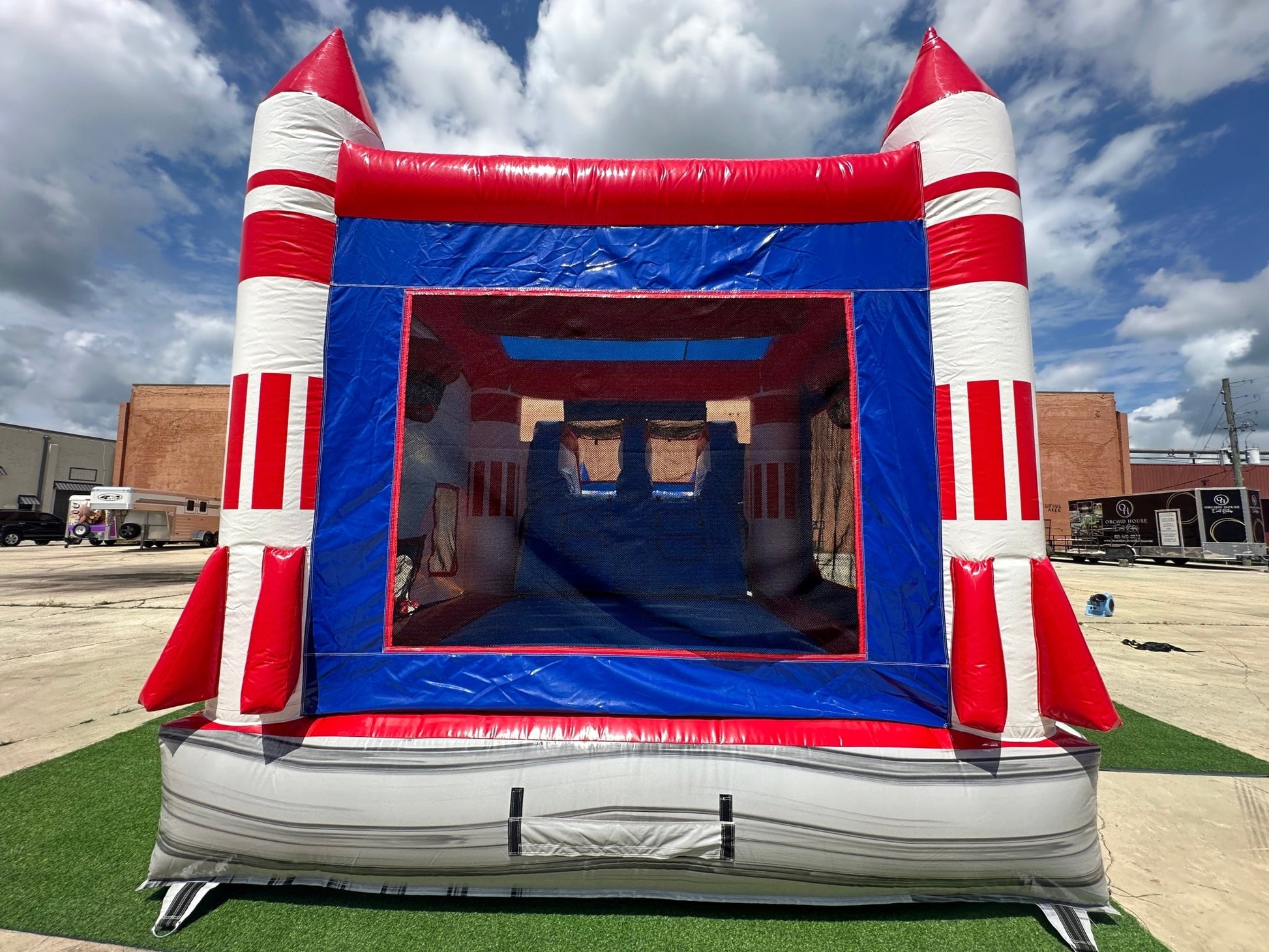 Astronaut Dual Lane Commercial Inflatable Combo (Wet/Dry) - BounceWave Inflatable Sales