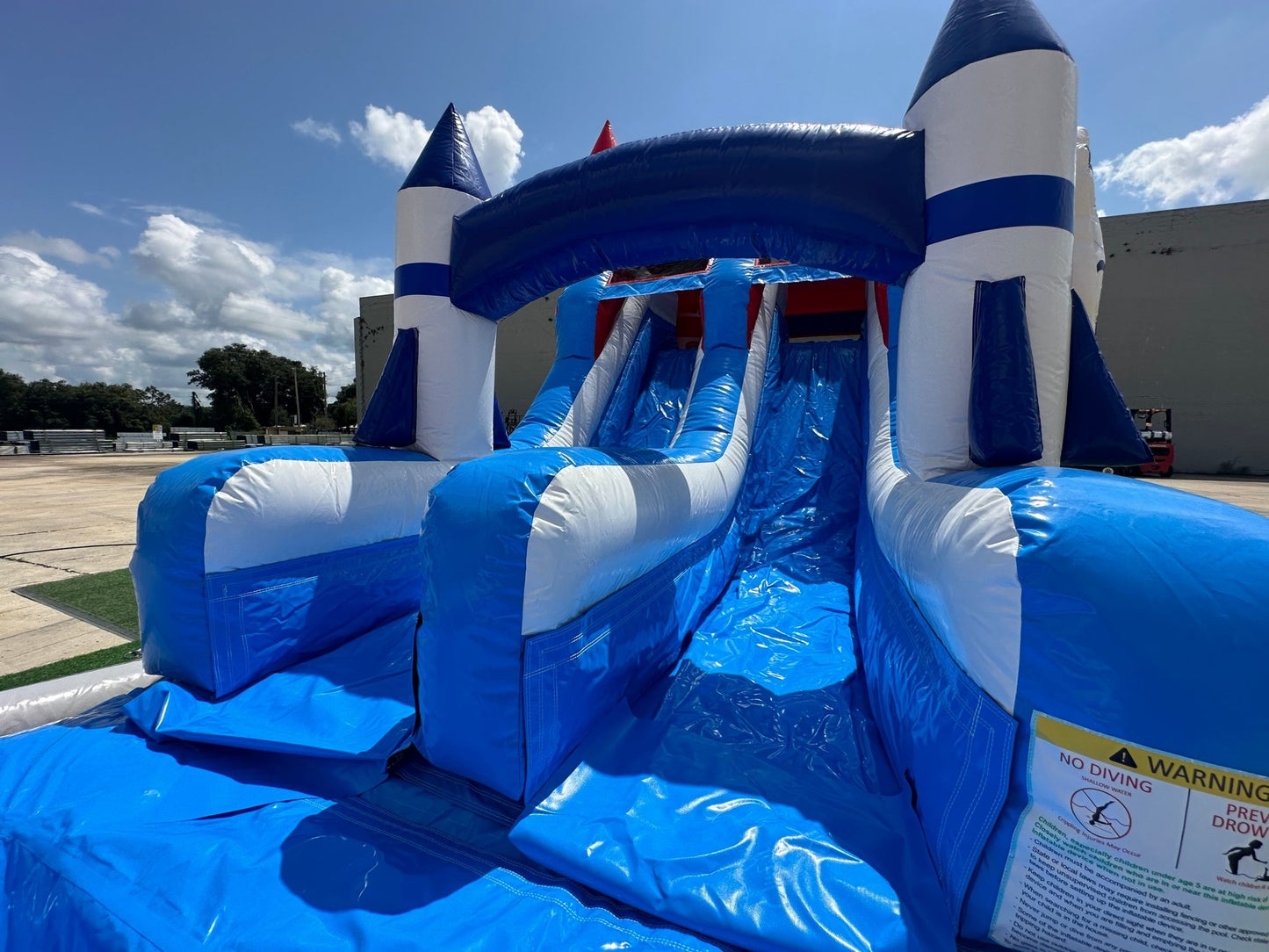 Astronaut Dual Lane Commercial Inflatable Combo (Wet/Dry) - BounceWave Inflatable Sales