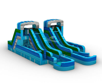 Bahama Blast Double Dash Splash Inflatable Obstacle Course - BounceWave Inflatable Sales