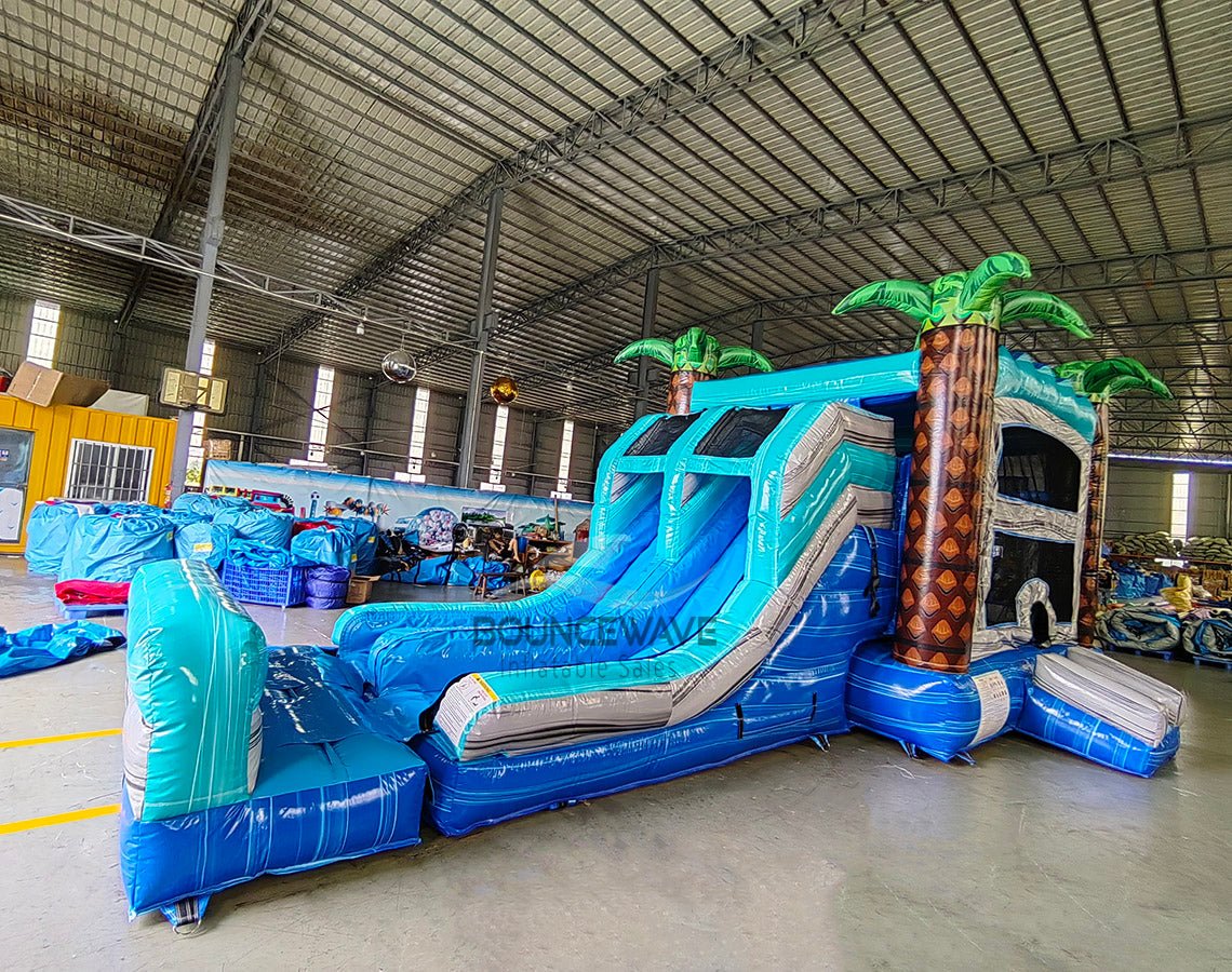 Bahama Blast Dual Lane Commercial Inflatable Combo (Wet/Dry) - BounceWave Inflatable Sales