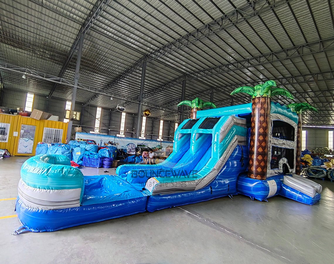 Bahama Blast Dual Lane Commercial Inflatable Combo (Wet/Dry) - BounceWave Inflatable Sales