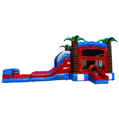 Baja Palms Dual Lane Commercial Inflatable Combo (Wet/Dry) - BounceWave Inflatable Sales