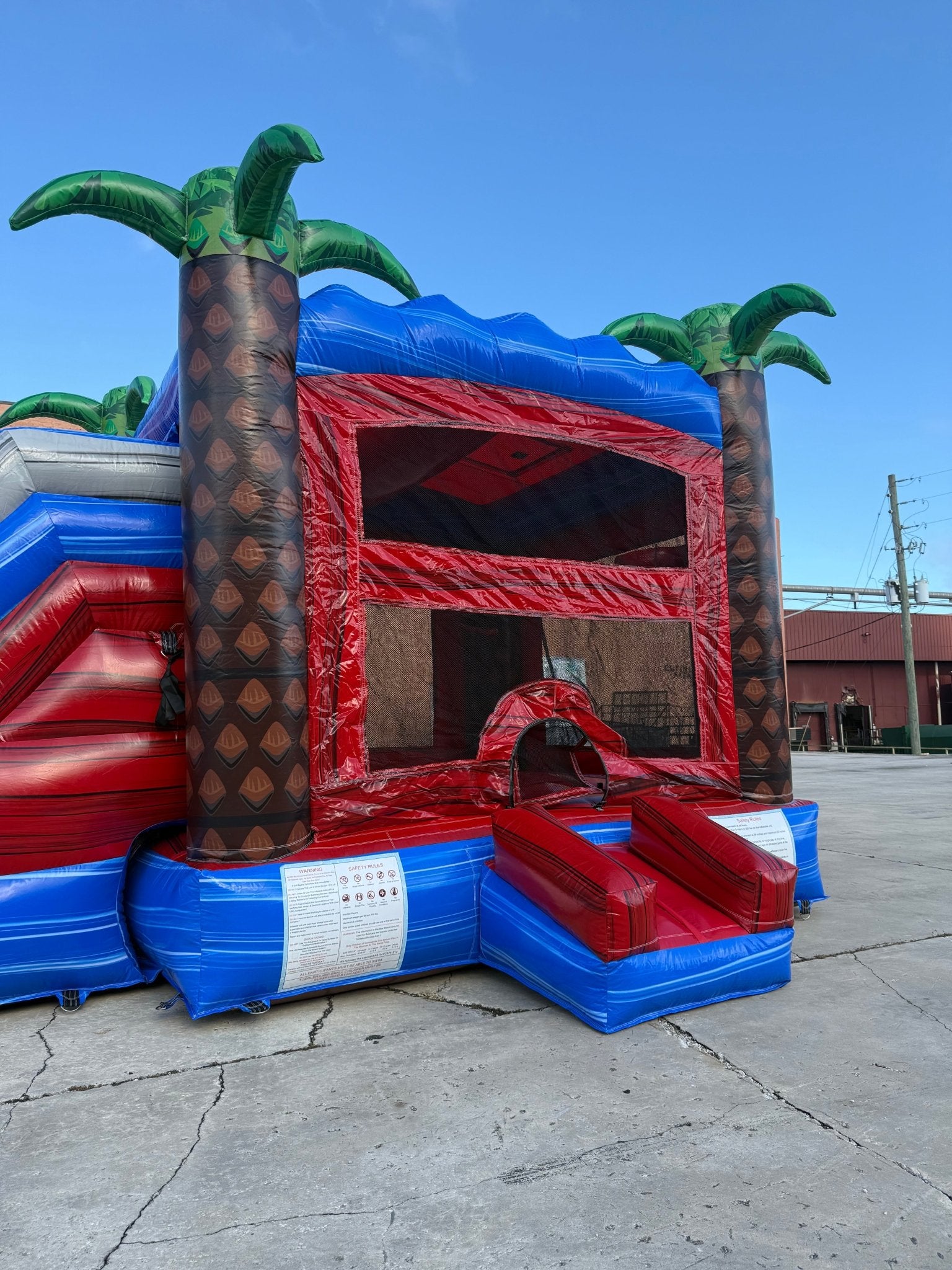 Baja Palms Dual Lane Commercial Inflatable Combo (Wet/Dry) - BounceWave Inflatable Sales