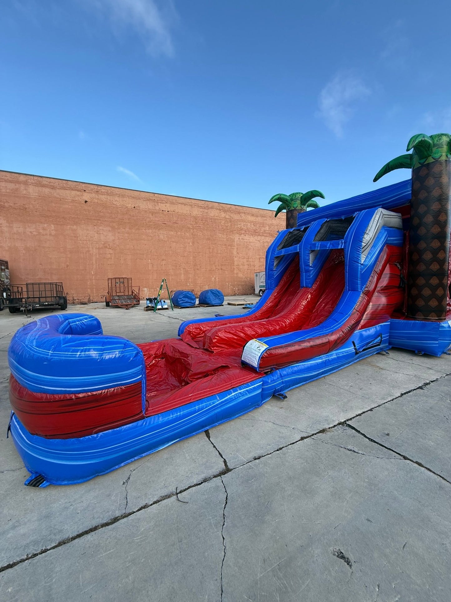 Baja Palms Dual Lane Commercial Inflatable Combo (Wet/Dry) - BounceWave Inflatable Sales