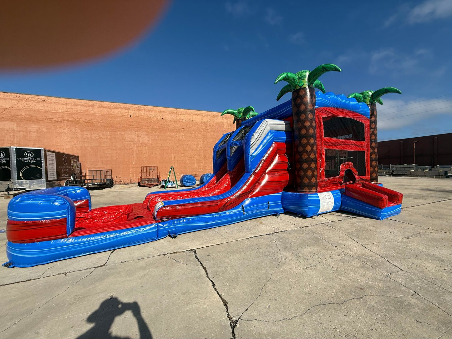 Baja Palms Dual Lane Commercial Inflatable Combo (Wet/Dry) - BounceWave Inflatable Sales