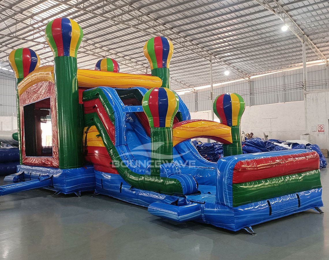 Balloon Dual Lane Commercial Inflatable Combo (Wet/Dry) - BounceWave Inflatable Sales