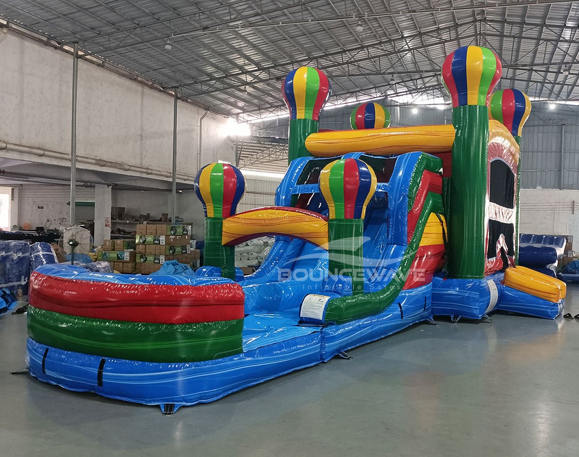 Balloon Dual Lane Commercial Inflatable Combo (Wet/Dry) - BounceWave Inflatable Sales