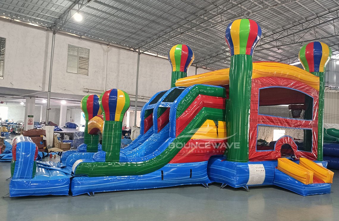 Balloon Dual Lane Commercial Inflatable Combo (Wet/Dry) - BounceWave Inflatable Sales