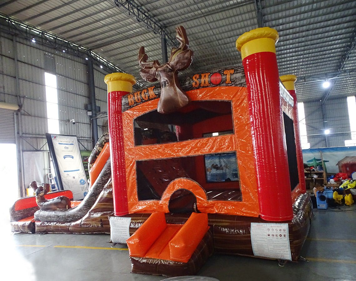 "Buck Shot" Hunting Dual Lane Commercial Inflatable Combo (Wet/Dry) - BounceWave Inflatable Sales