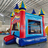 Carnival Commercial Grade Bounce House interior view showcasing colorful castle design with mesh windows, safety entrance, and Bounceway branding