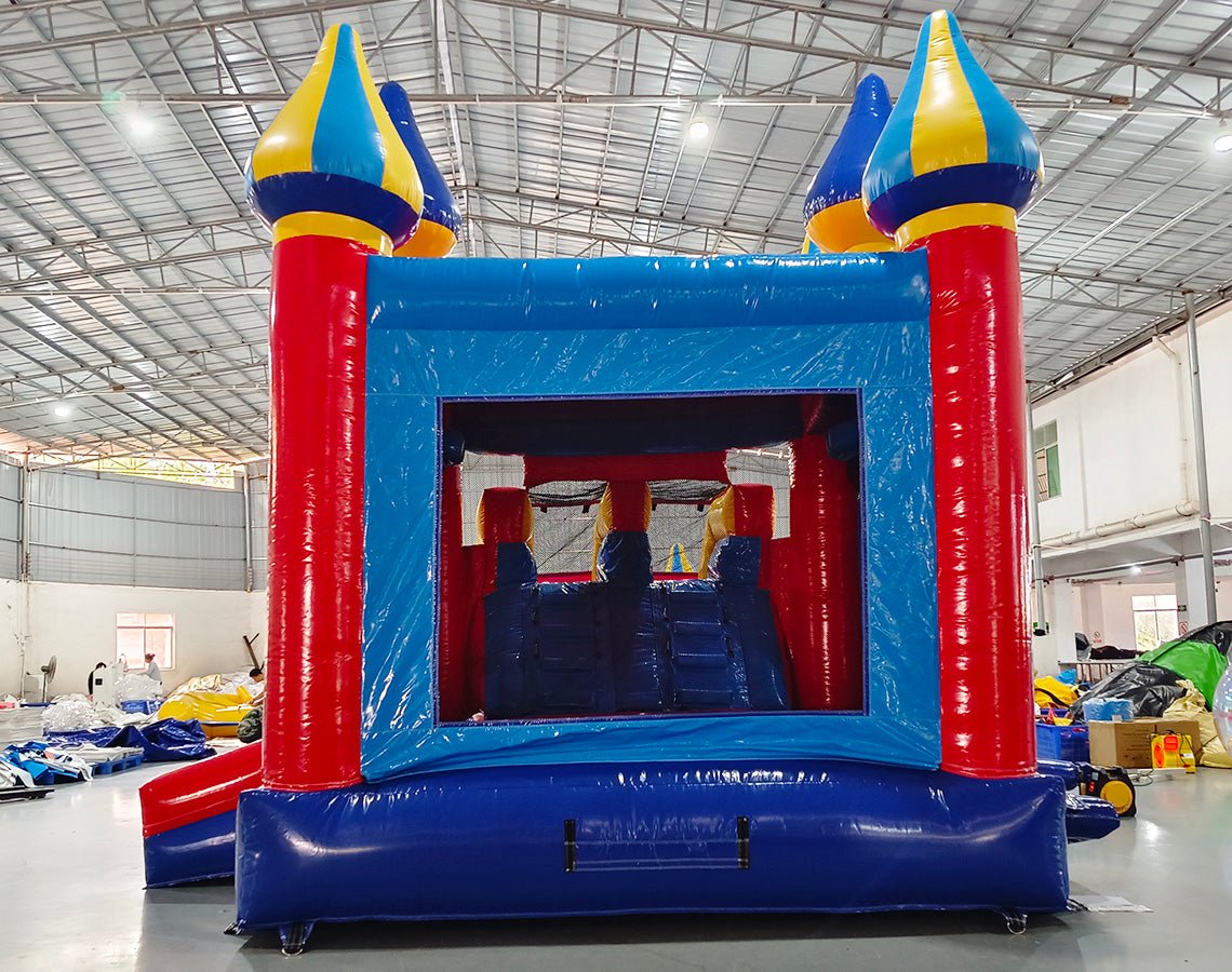 Carnival Dual Lane Commercial Inflatable Combo (Wet/Dry) - BounceWave Inflatable Sales