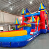 Carnival Dual Lane Commercial Inflatable Combo (Wet/Dry) - BounceWave Inflatable Sales