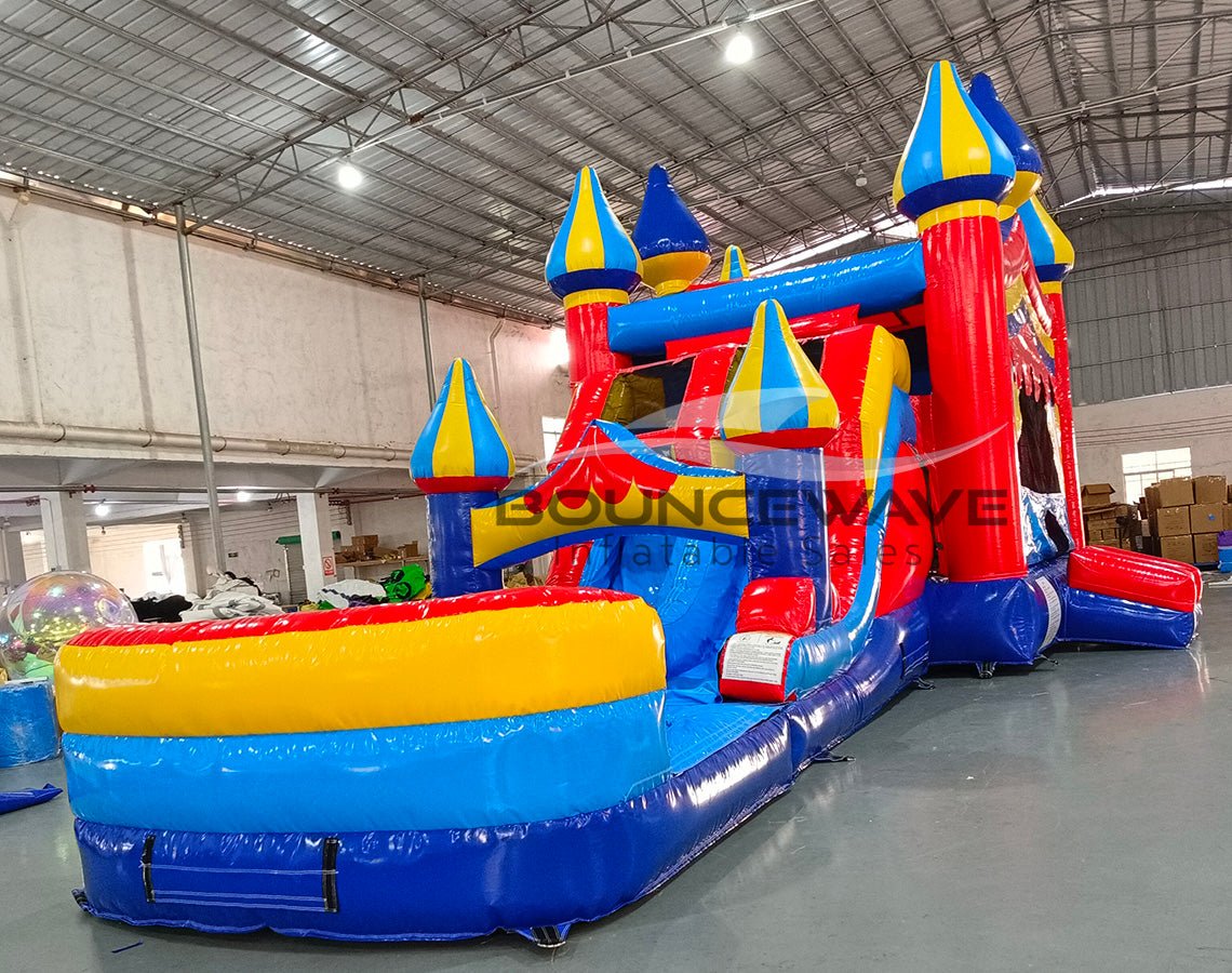 Carnival Dual Lane Commercial Inflatable Combo (Wet/Dry) - BounceWave Inflatable Sales