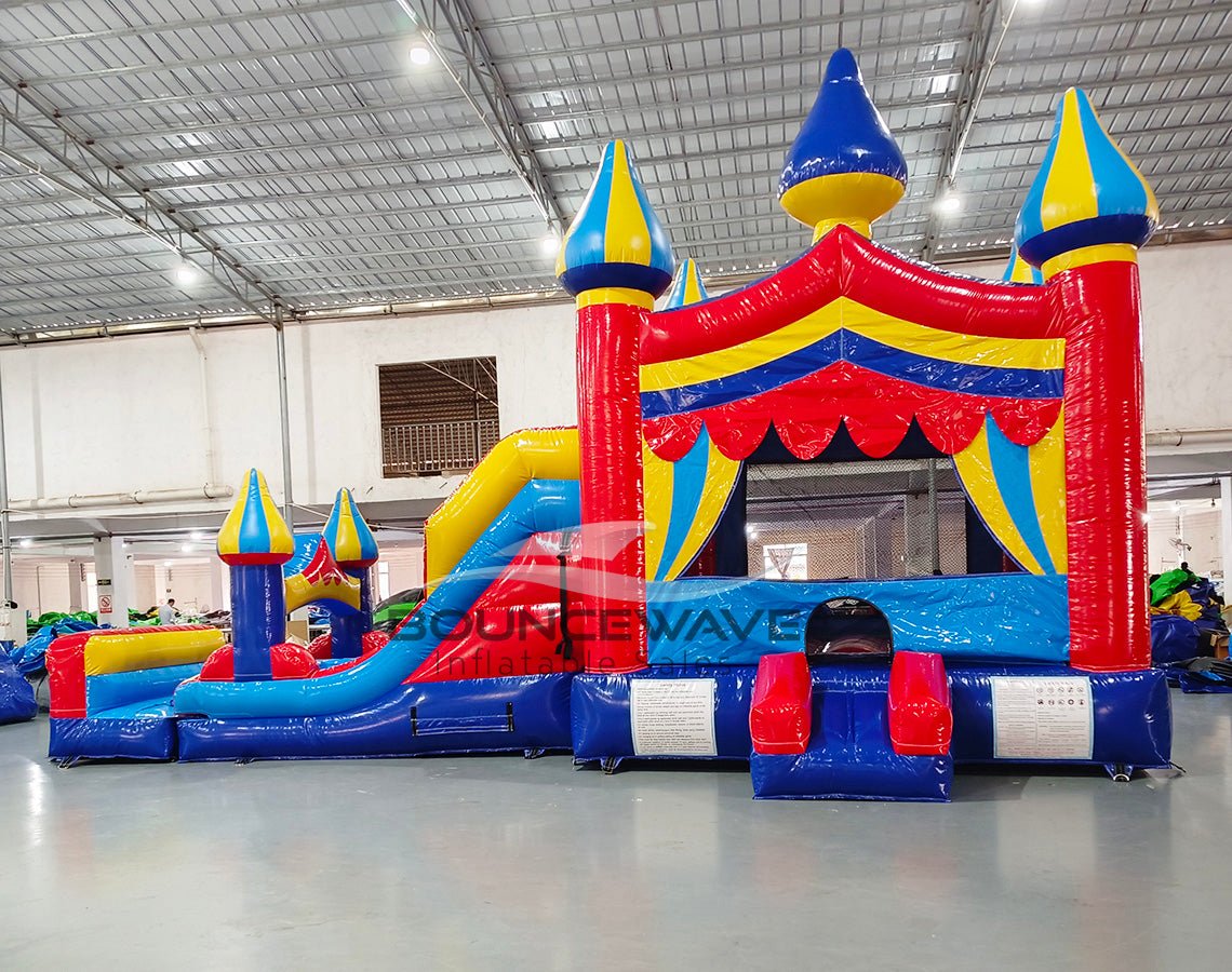 Carnival Dual Lane Commercial Inflatable Combo (Wet/Dry) - BounceWave Inflatable Sales