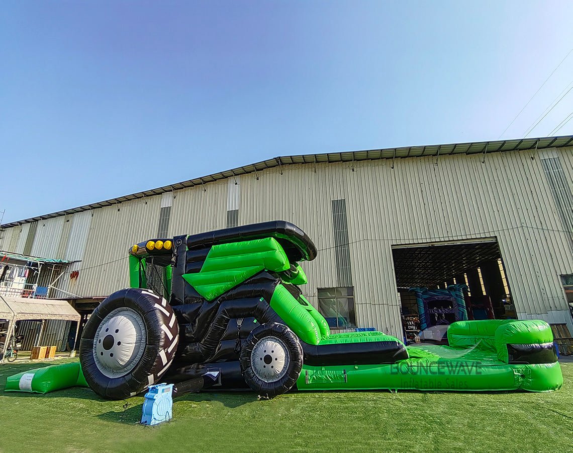 Combine Tractor Commercial Inflatable Combo (Wet/Dry) - BounceWave Inflatable Sales