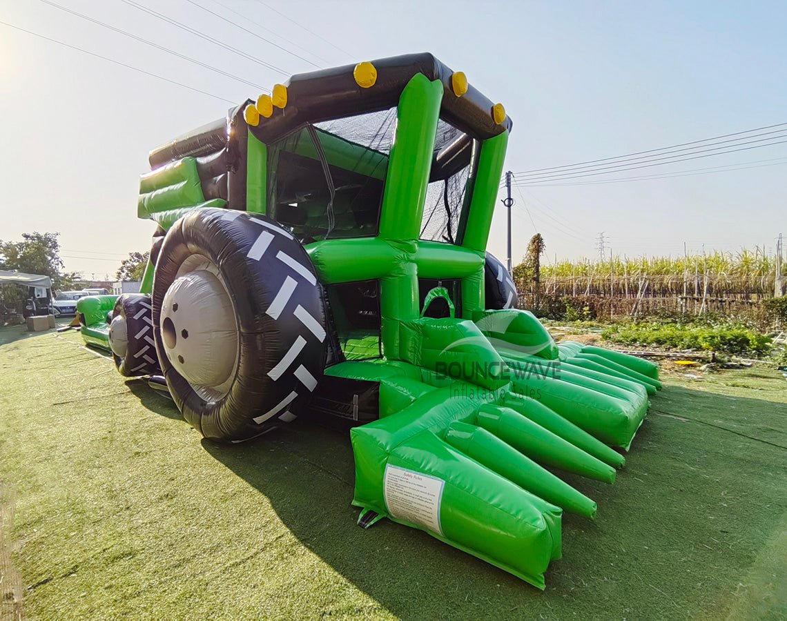 Combine Tractor Commercial Inflatable Combo (Wet/Dry) - BounceWave Inflatable Sales