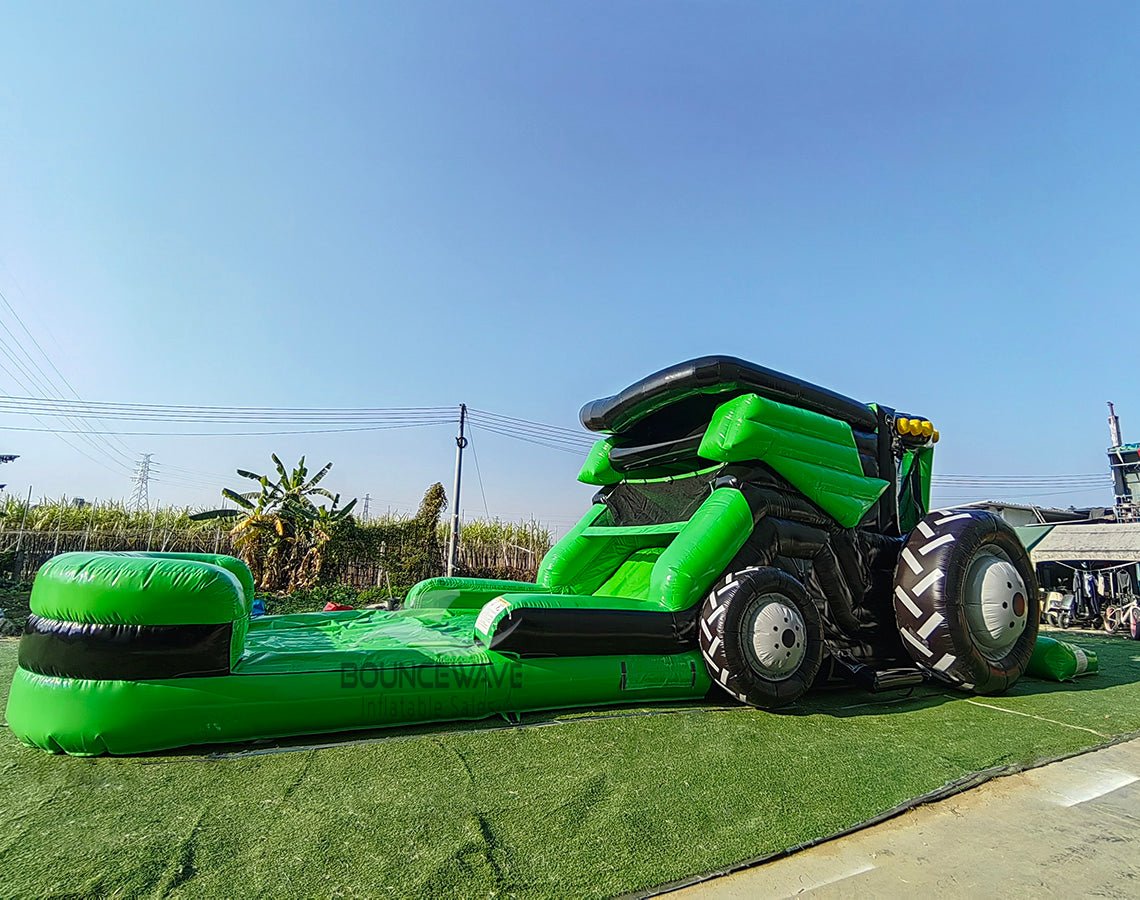 Combine Tractor Commercial Inflatable Combo (Wet/Dry) - BounceWave Inflatable Sales