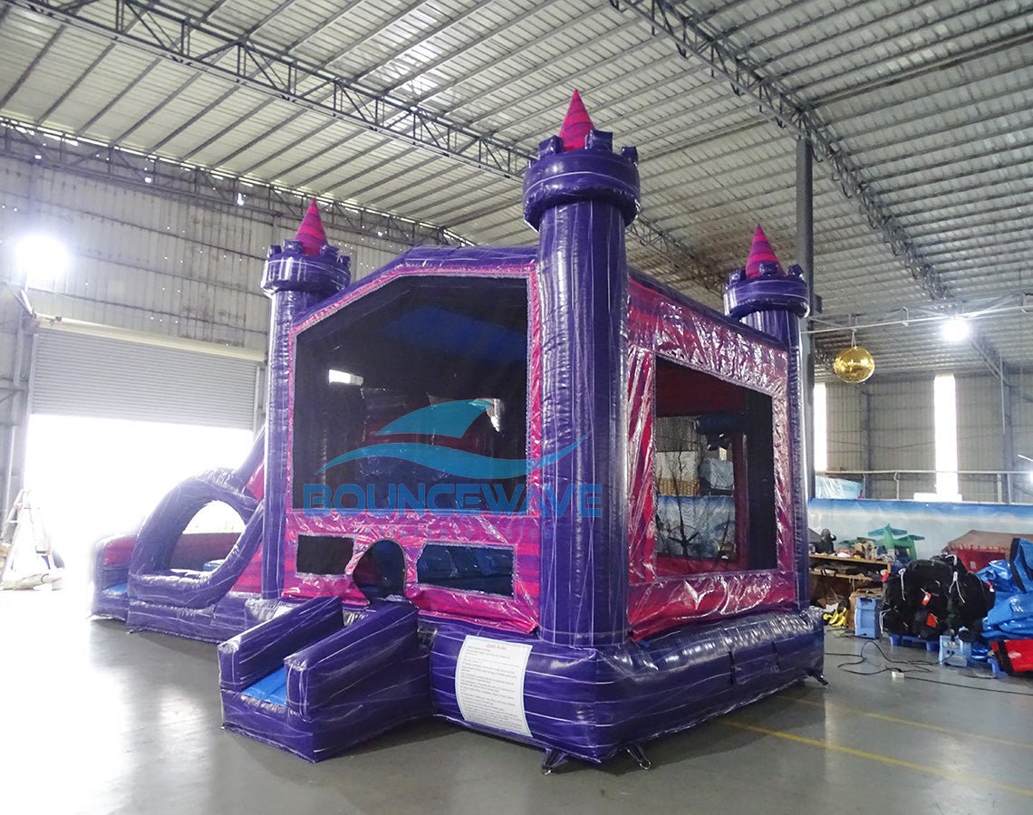 Euro Purple Palace Dual Lane Commercial Inflatable Combo (Wet/Dry) - BounceWave Inflatable Sales