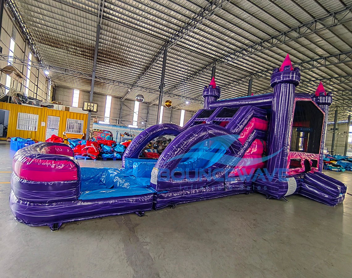 Euro Purple Palace Dual Lane Commercial Inflatable Combo (Wet/Dry) - BounceWave Inflatable Sales