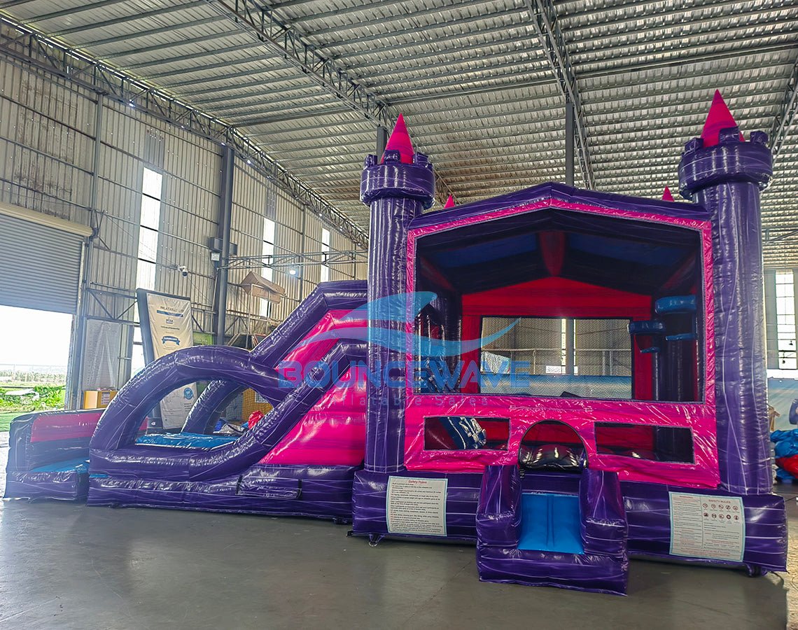 Euro Purple Palace Dual Lane Commercial Inflatable Combo (Wet/Dry) - BounceWave Inflatable Sales