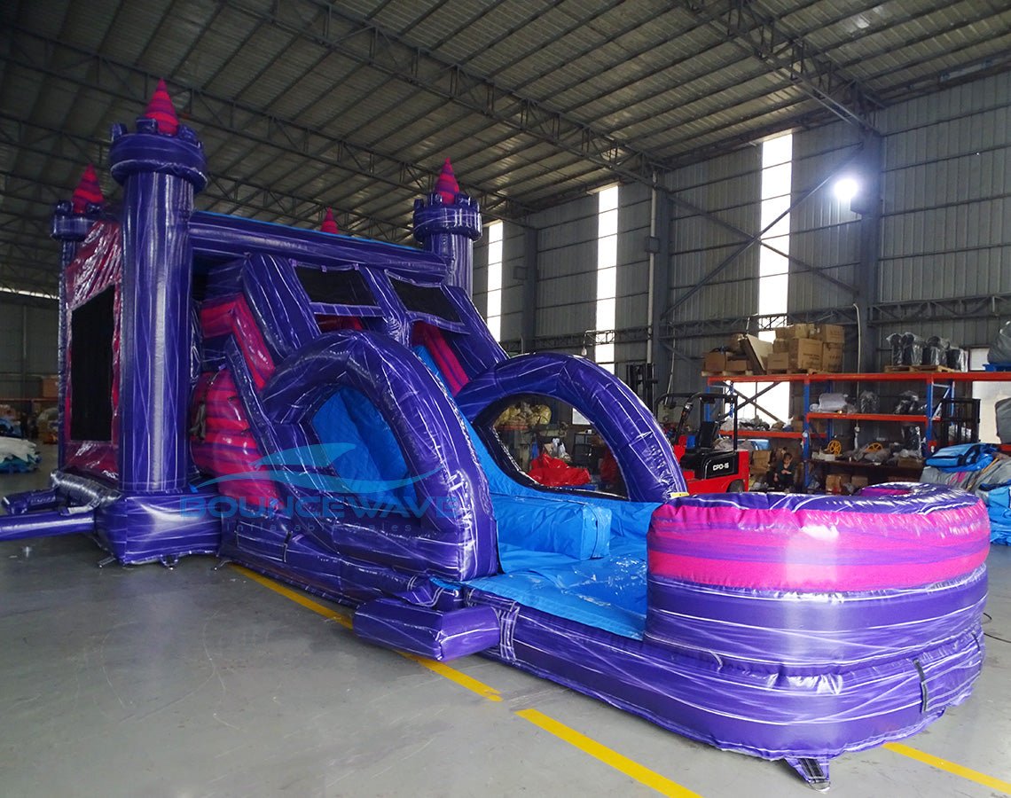 Euro Purple Palace Dual Lane Commercial Inflatable Combo (Wet/Dry) - BounceWave Inflatable Sales