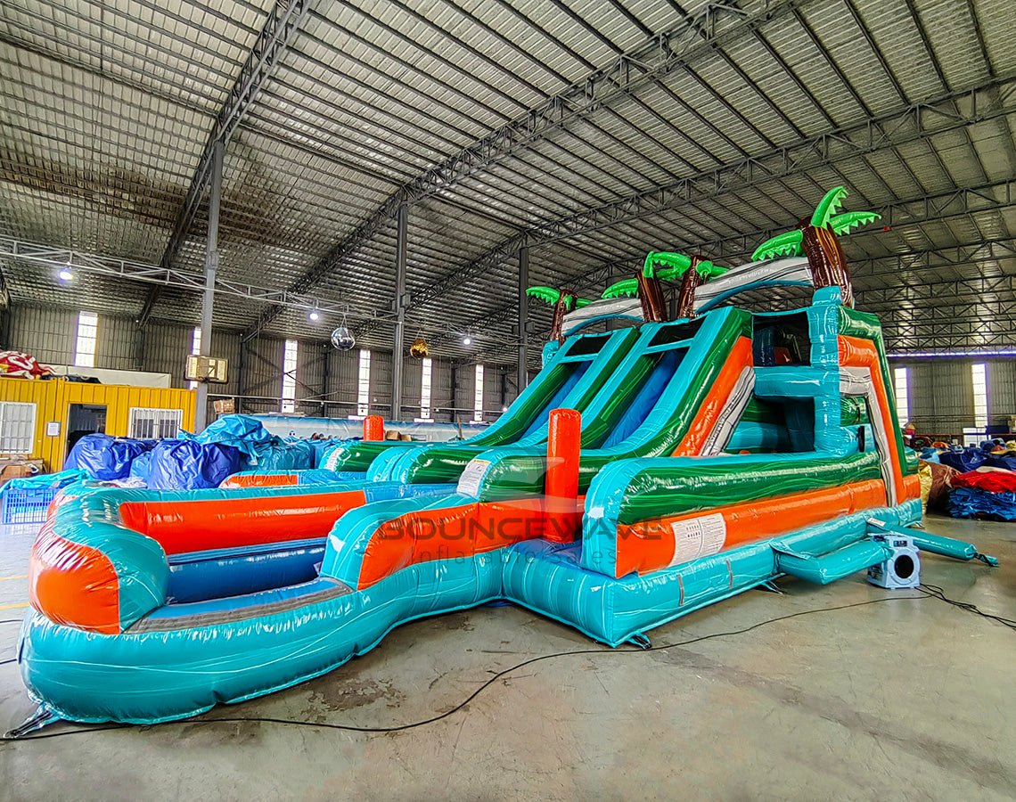 Fiji Falls Double Dash Splash Inflatable Obstacle Course - BounceWave Inflatable Sales