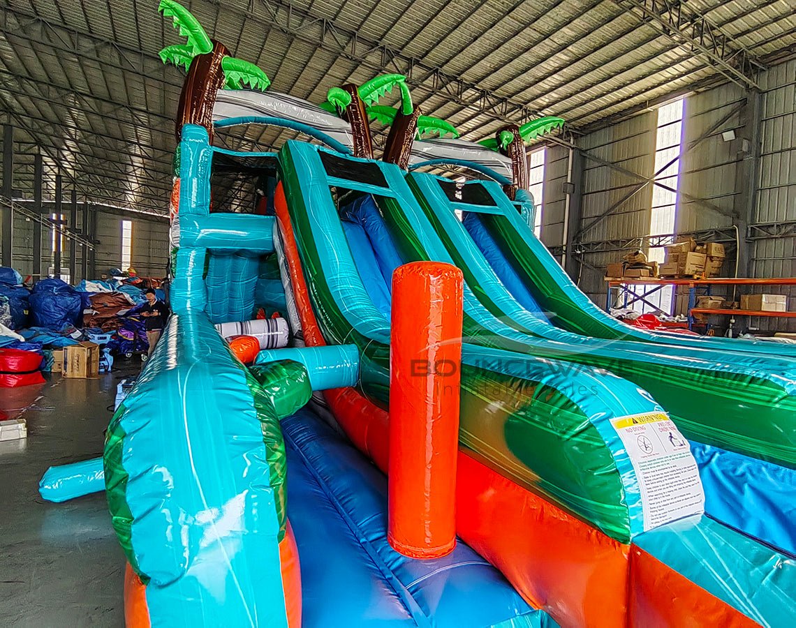 Fiji Falls Double Dash Splash Inflatable Obstacle Course - BounceWave Inflatable Sales