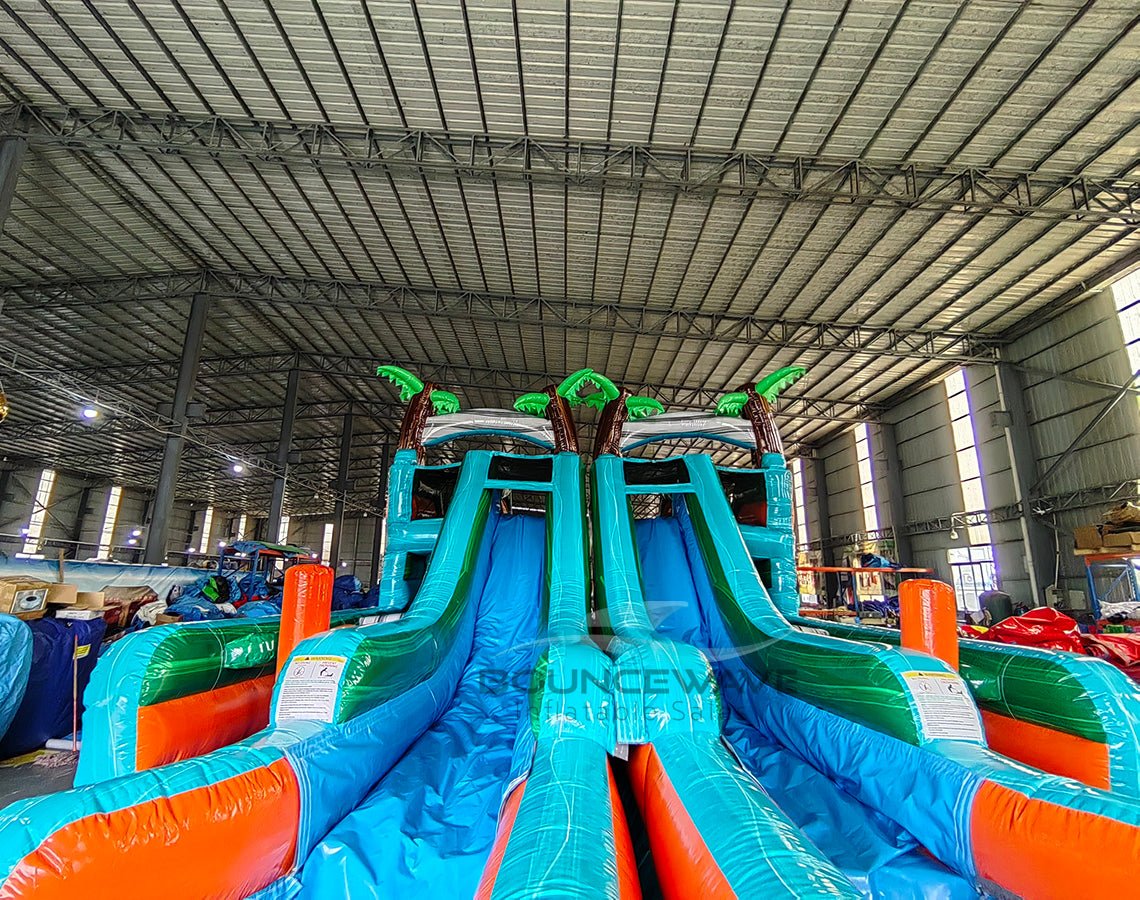 Fiji Falls Double Dash Splash Inflatable Obstacle Course - BounceWave Inflatable Sales